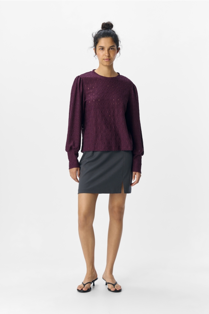 OBJLAILA L/S RE TOP NOOS 23046626 MAUVE WINE